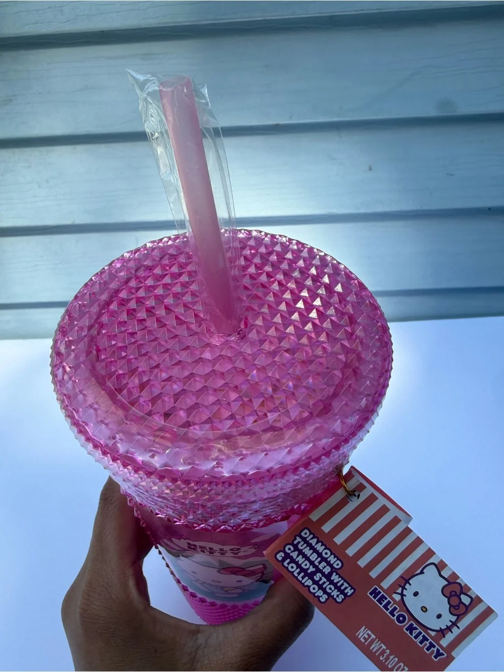 Hello Kitty Hot Pink Studded Tumbler with Straw
